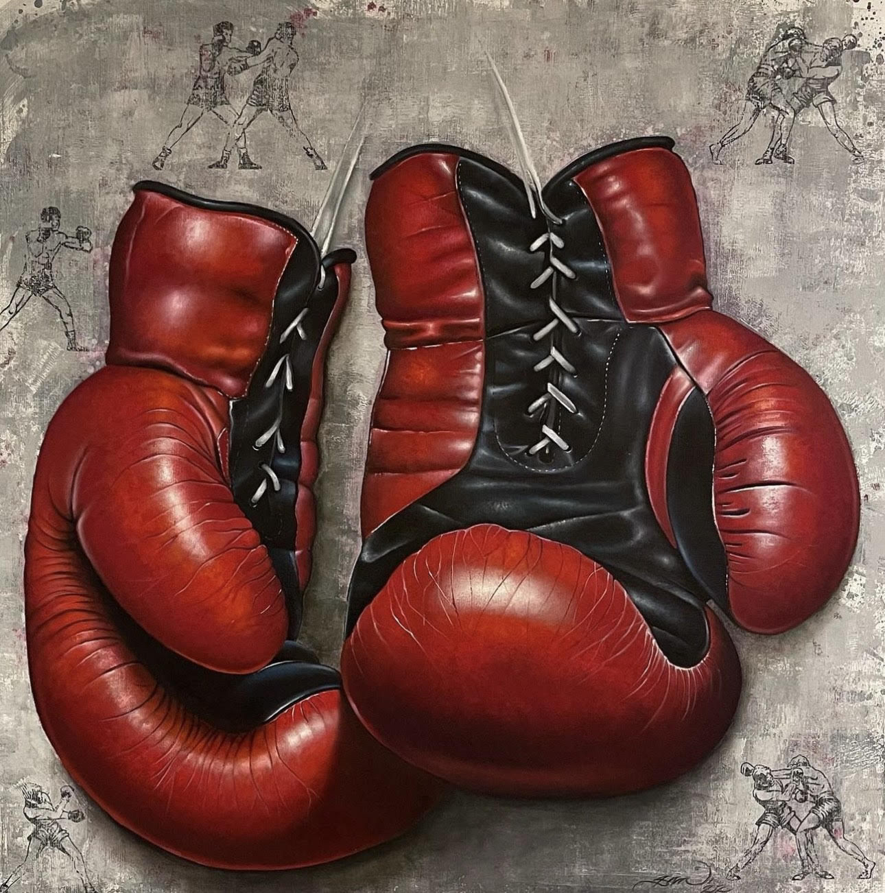 emotion, boxing, Passion, Oil on canvas, painting, Jayaraman Kalidass